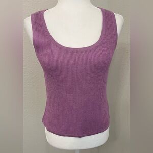 St. John Women's Purple Lavender Tank Shell Scoop Neck Santana Knit Top US S